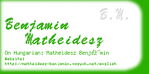 benjamin matheidesz business card